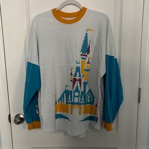 Disney 50th Vault Castle Graphic Long Sleeve Spirit Jersey - White, Blue, Yellow